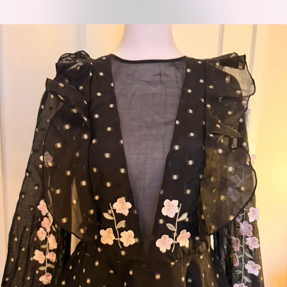 Giambattista Valli x HM H&M Dress with Embroidery Black US Size 6 2